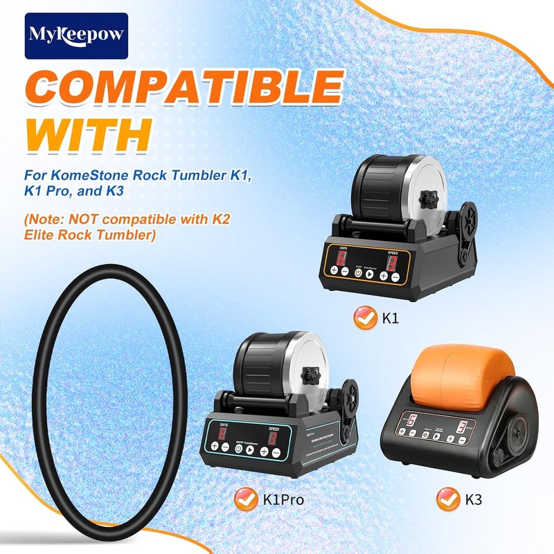 KEEPOW Rock Tumbler Belts Compatible with KomeStone Rock Tumbler Model K1 & K1 Pro & K3, 9 Pack (Not fit for K2 Elite Rock Tumbler) - Image 3